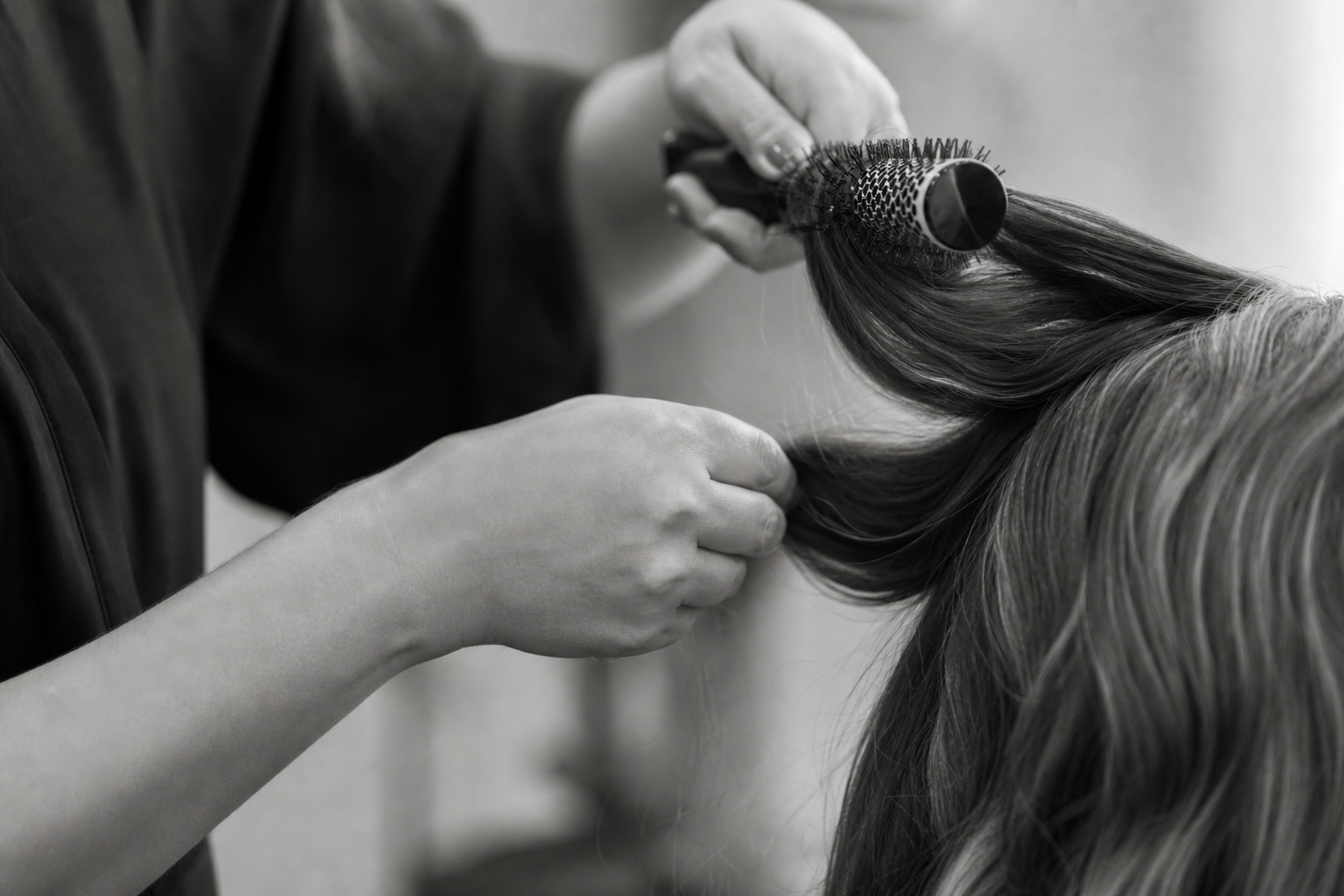Détail d'un brushing réalisé chez Coiffure Cynthia à Québec
